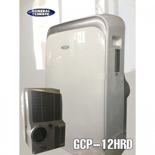 Кондиционер General Climate GCP-12HRC мобильный напольный кондиционер (моноблок); мощность охлаждения 3.5 кВт, температура в помещении +17~+35°C; мощность обогрева 1.7 кВт, температура в помещении - ниже+30°C.